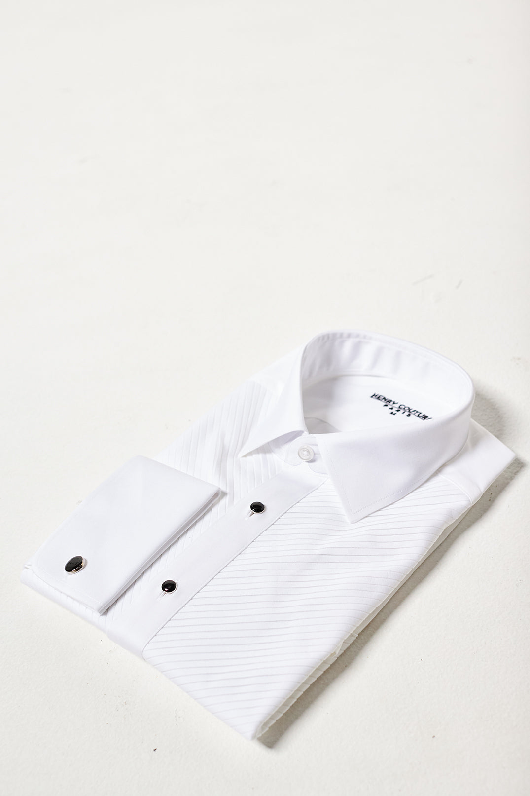 Chemise de smoking slim à plis diagonales