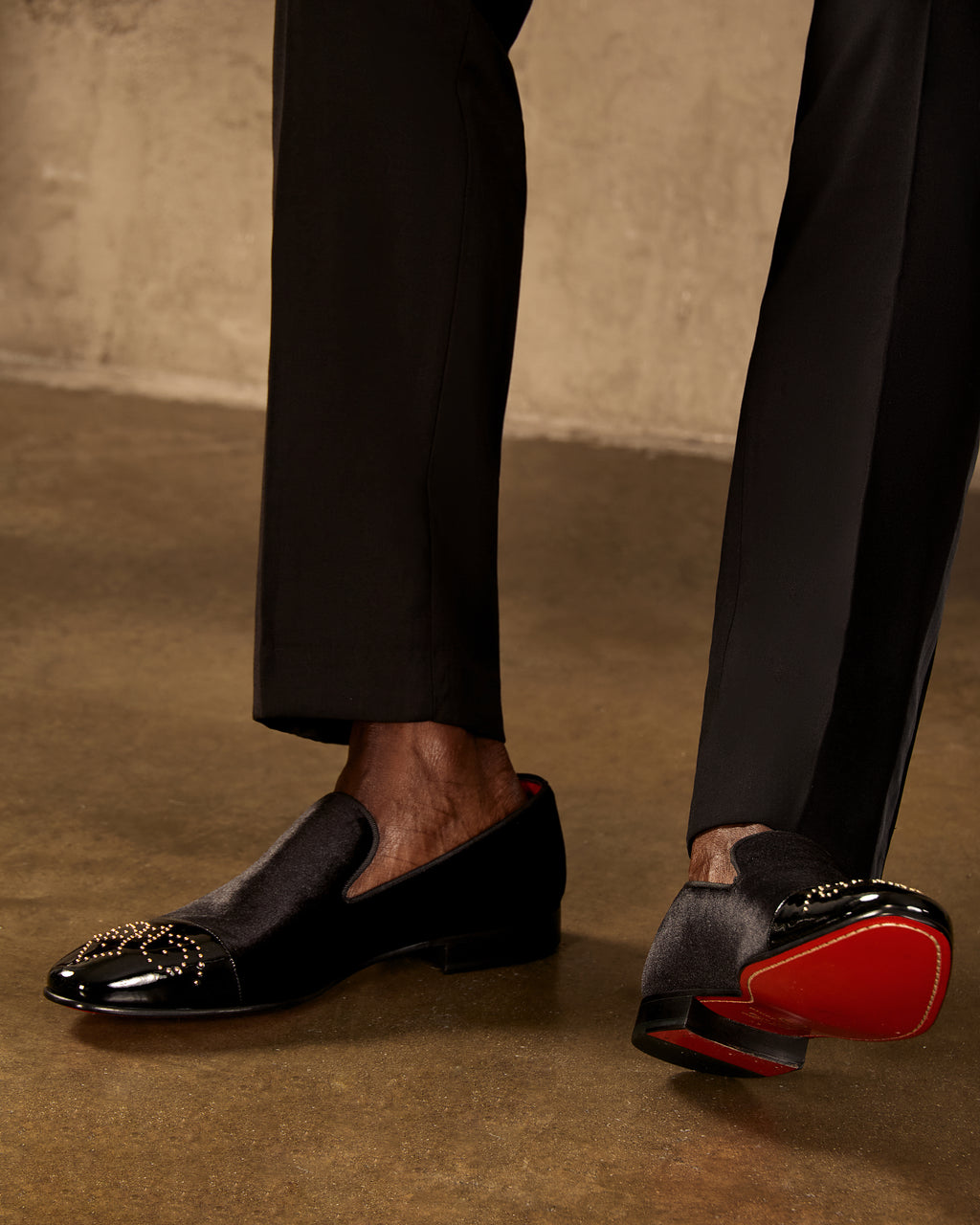 Noir Diamond-Detail Loafers