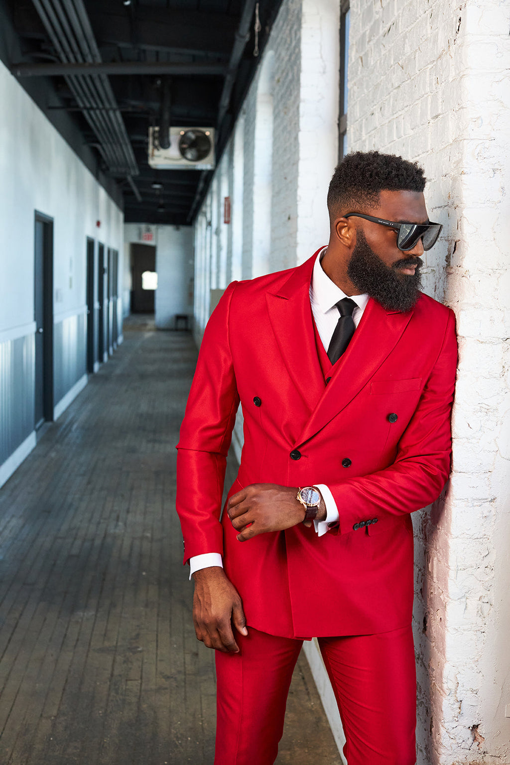 Red Double Breasted Suit
