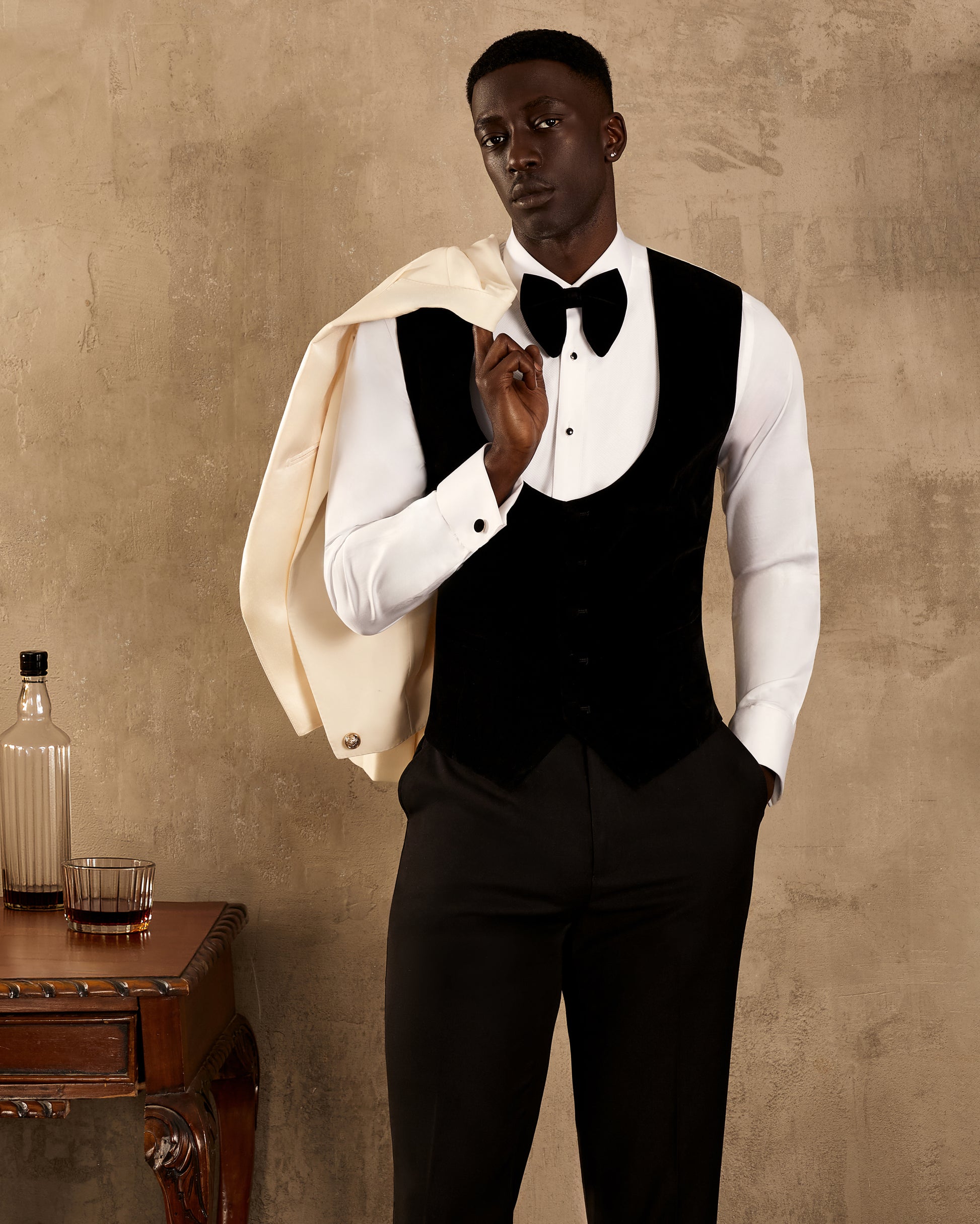 Noir & Ivory Cropped Tuxedo