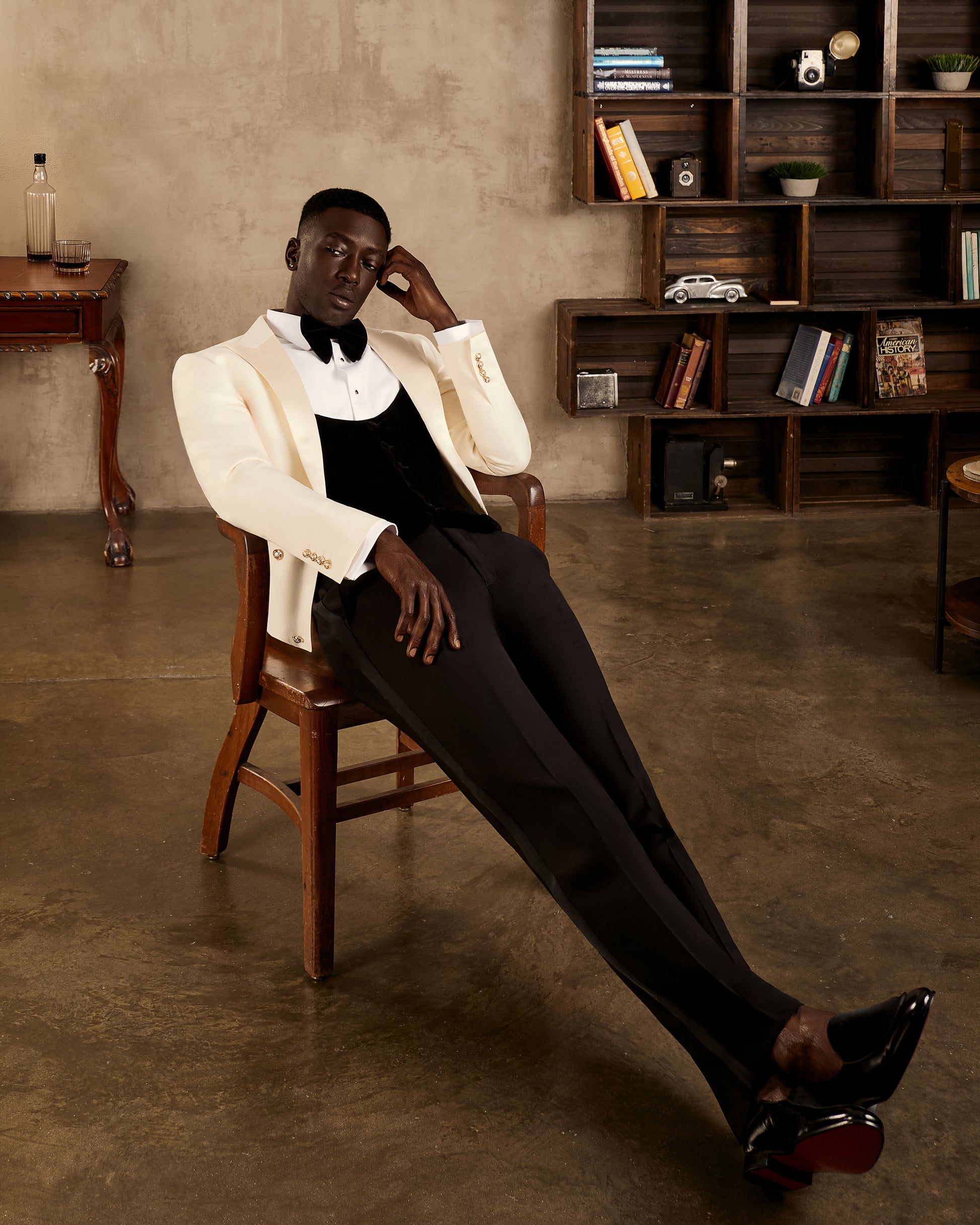 Noir & Ivory Cropped Tuxedo