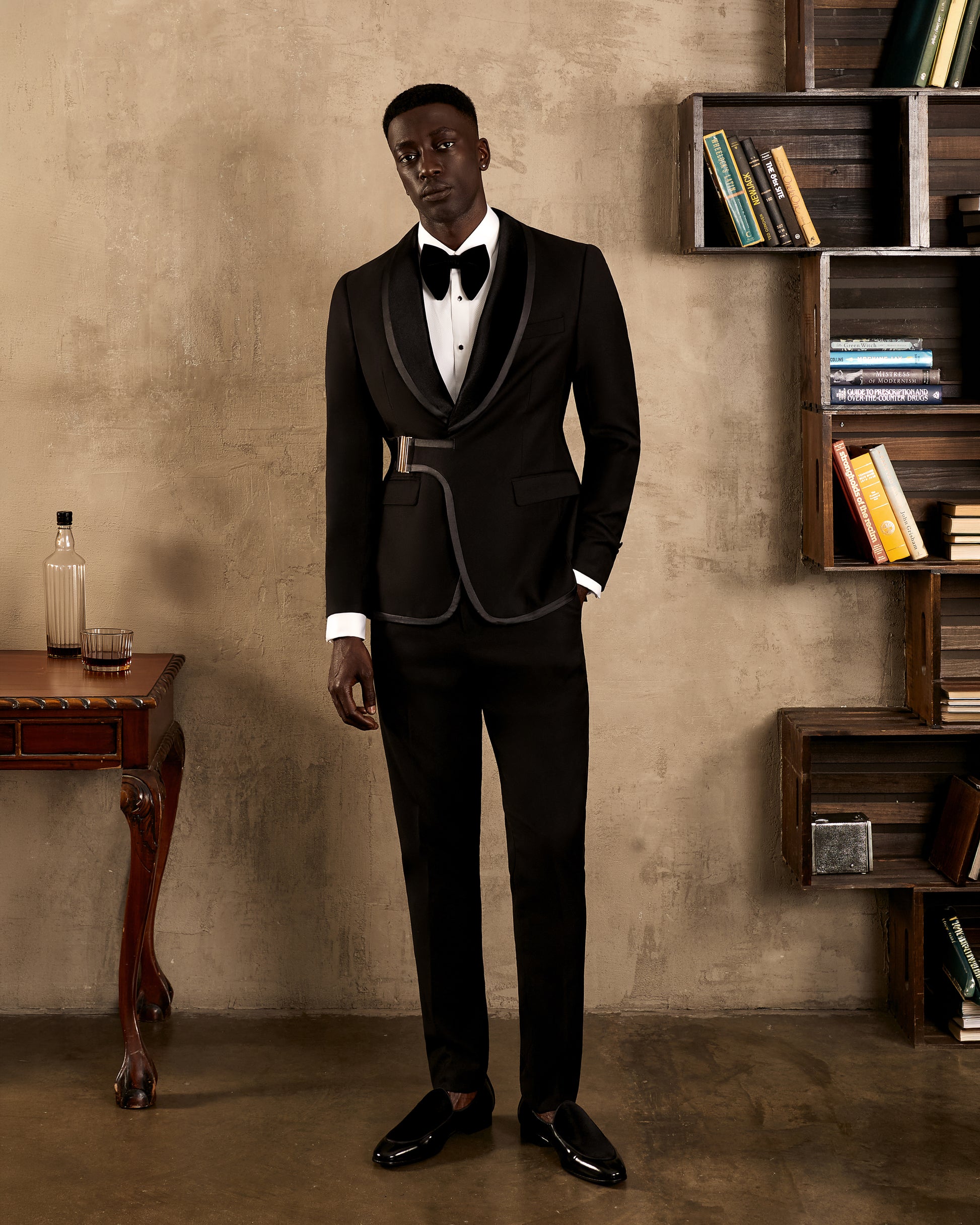 Midnight Velvet Shawl-Lapel Tuxedo