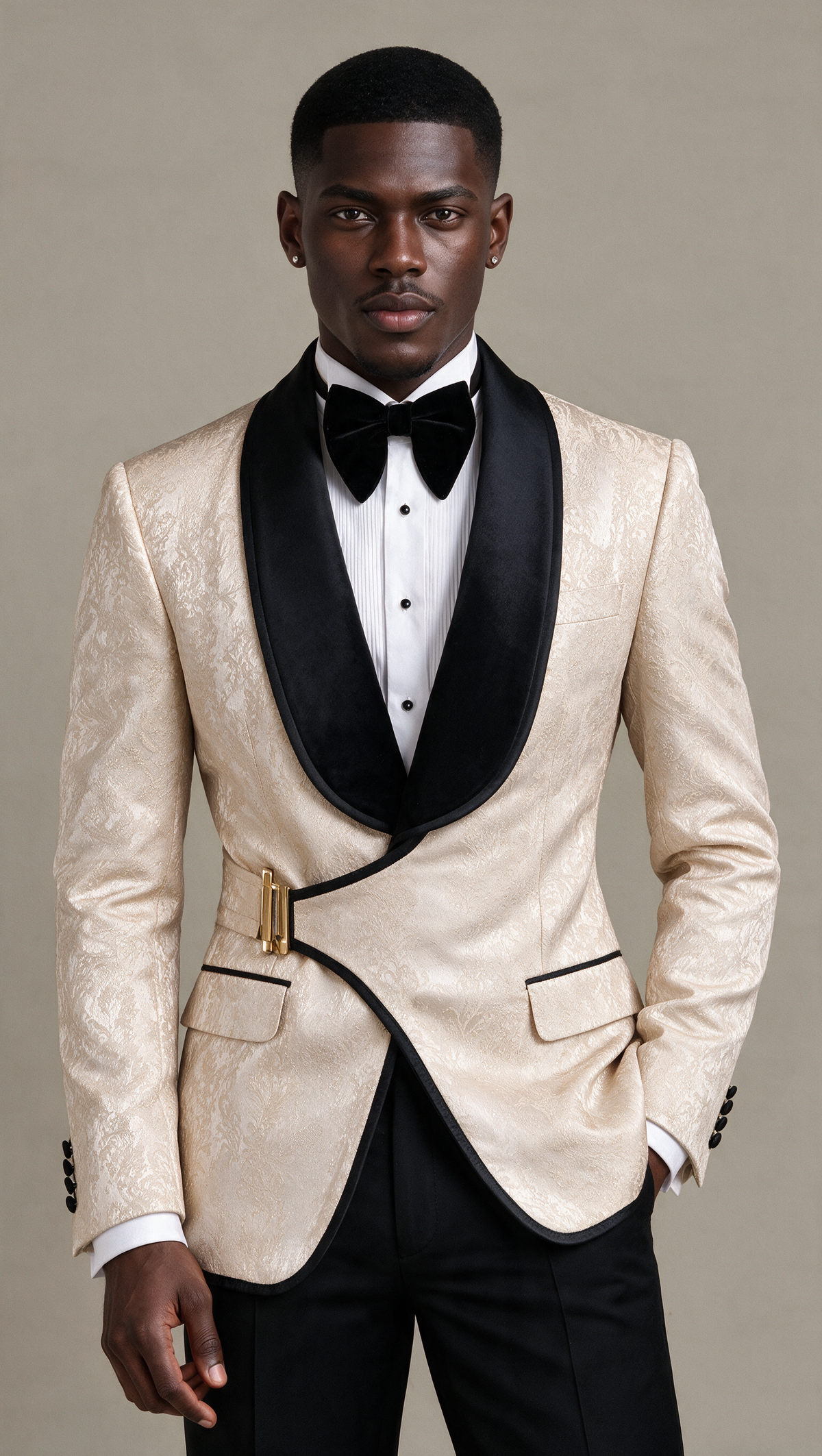 Champagne Royale Jacquard Tuxedo