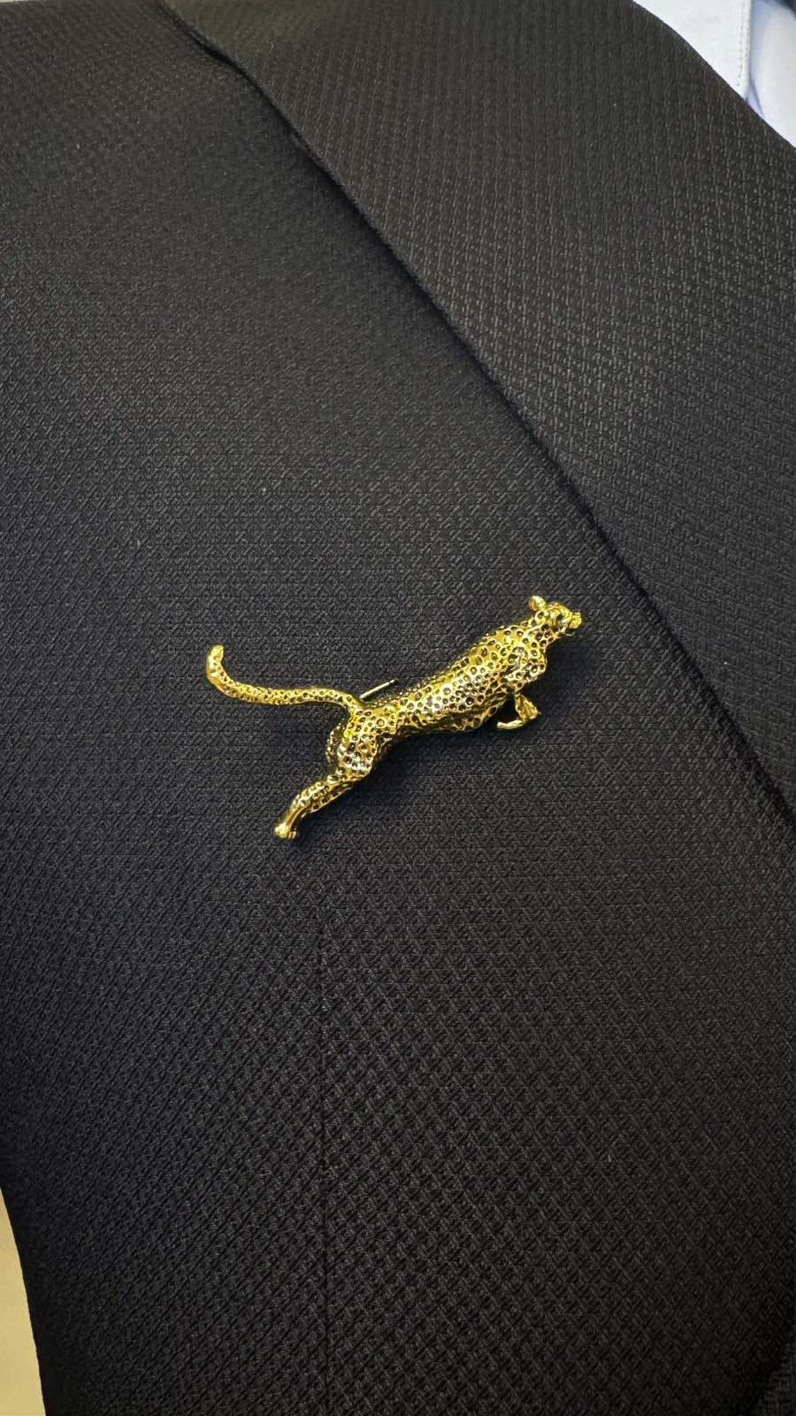 Black Leopard Print Suit for Men