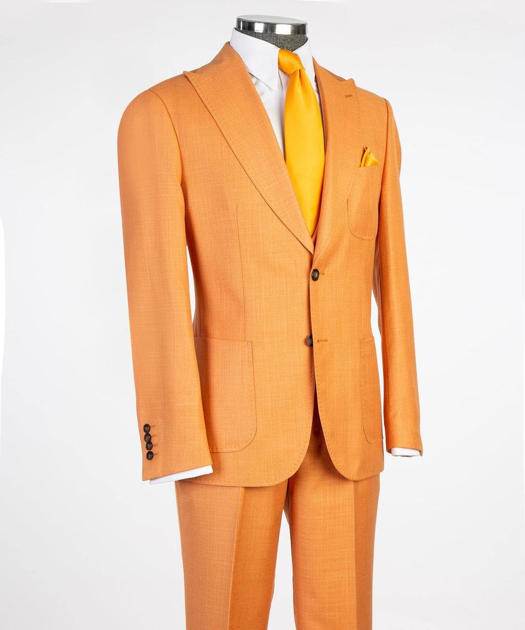 Men's Three-Piece Wedding Suit | Modern Tailored Formal Suit | Burnt Orange