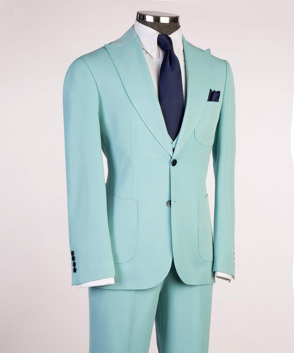 Men's Three-Piece Wedding Suit | Modern Tailored Formal Suit | Sky Blue