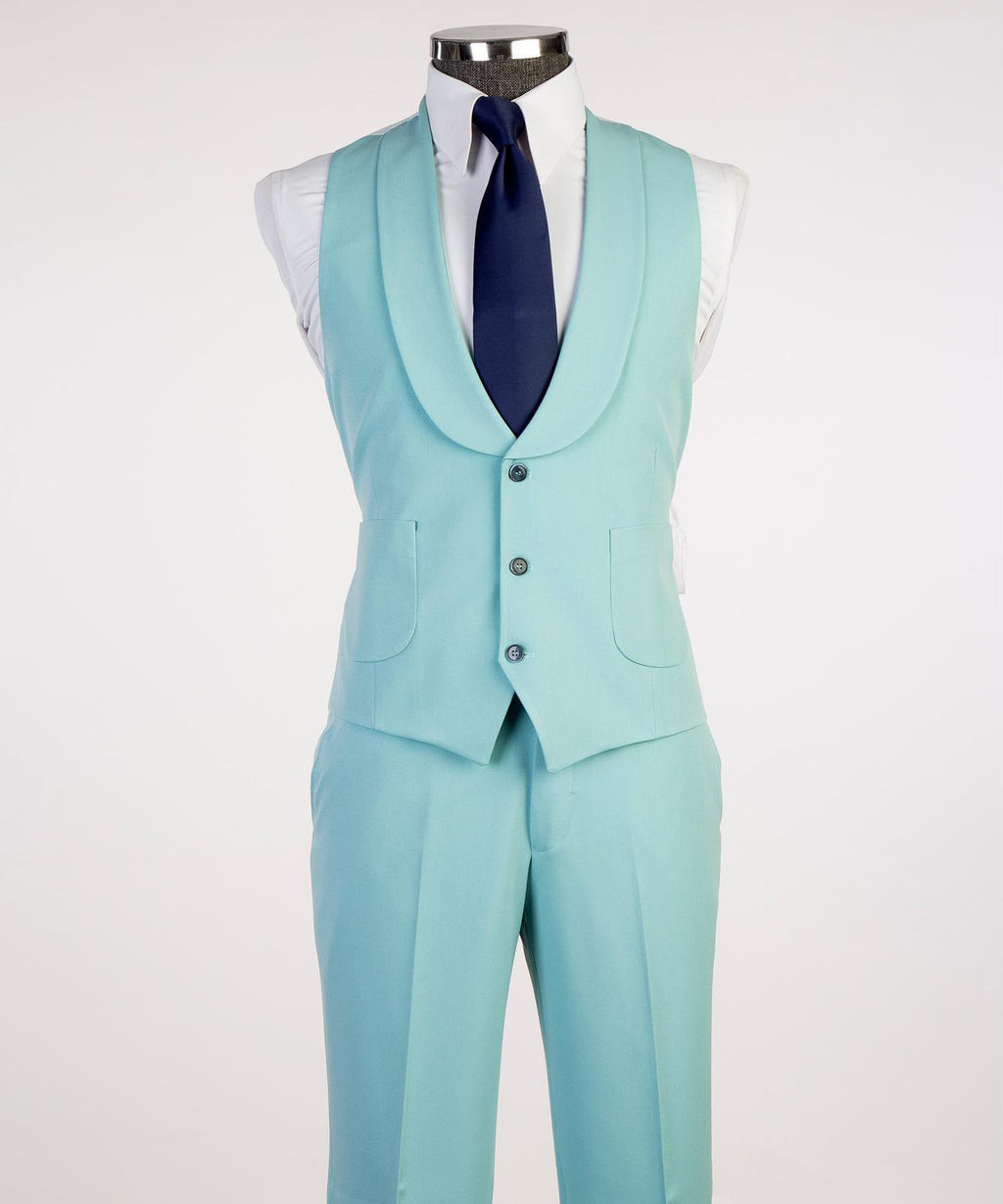 Men's Three-Piece Wedding Suit | Modern Tailored Formal Suit | Sky Blue