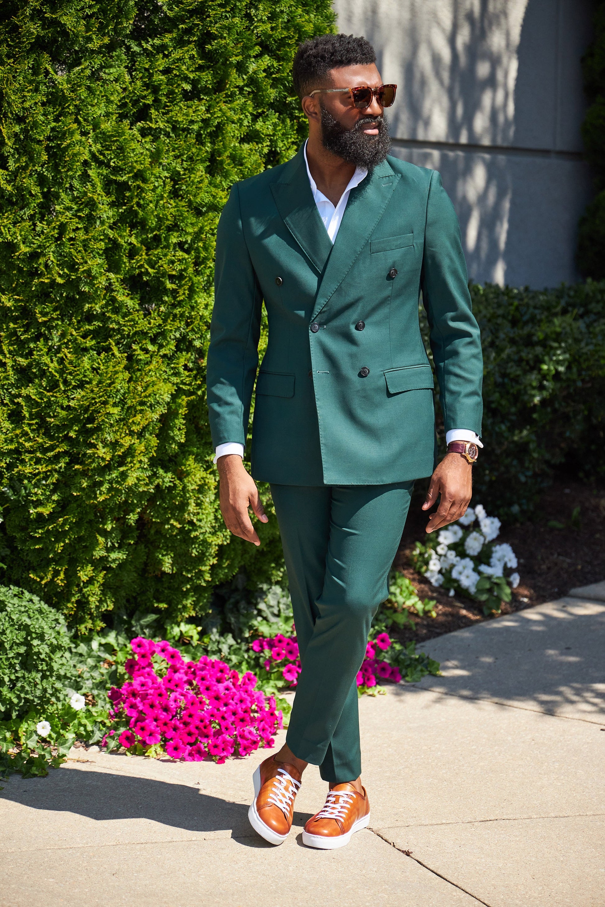 Man in Double Breasted Wedding Suit