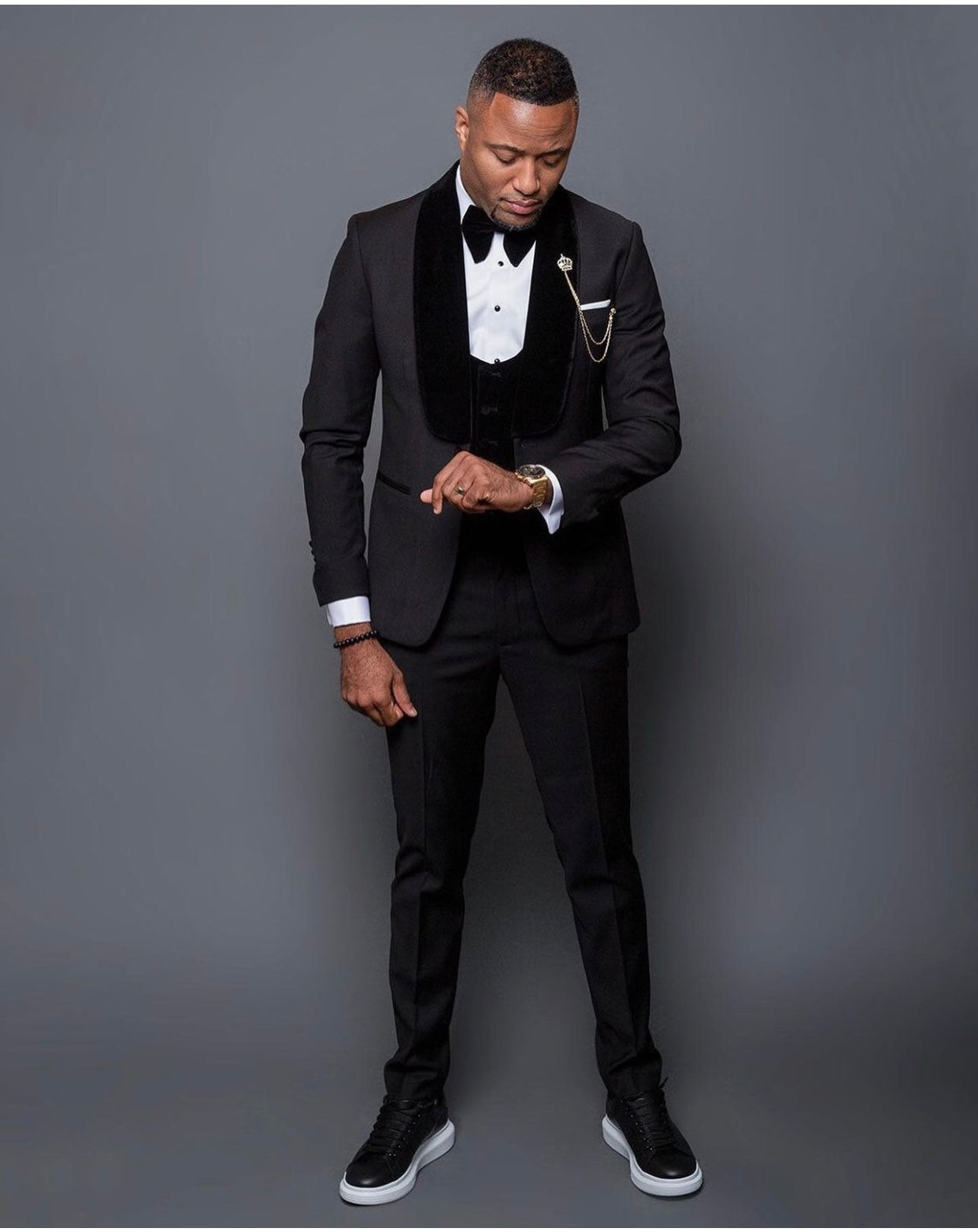 man in our black tuxedo package made for groomsmen