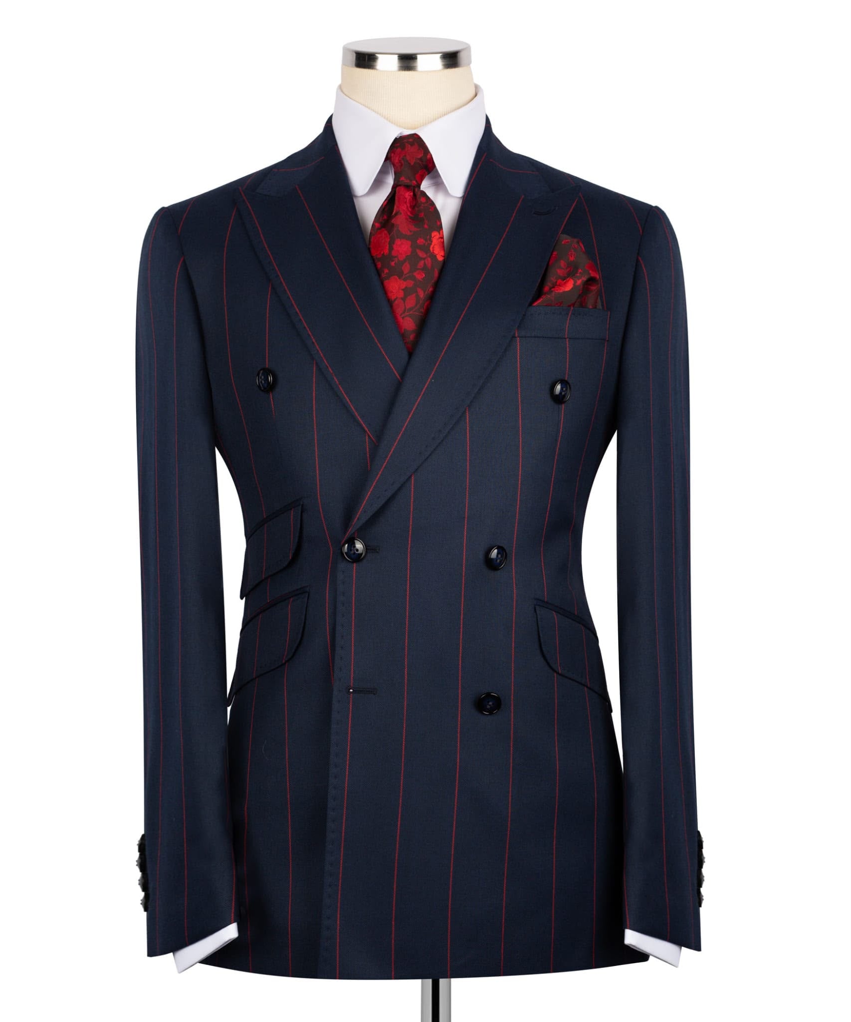 Men's Double-Breasted Pinstripe Suit