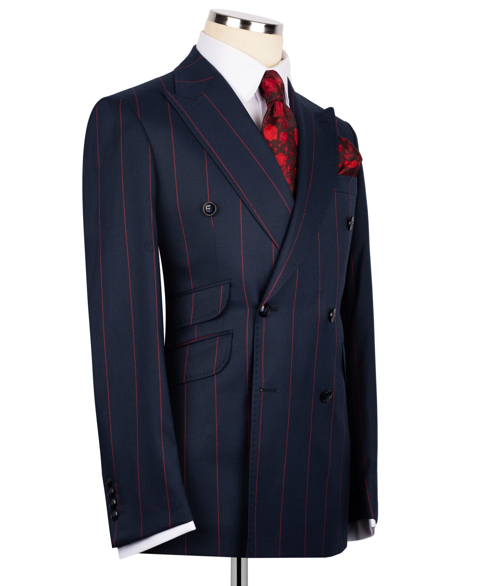Men's Double-Breasted Pinstripe Suit