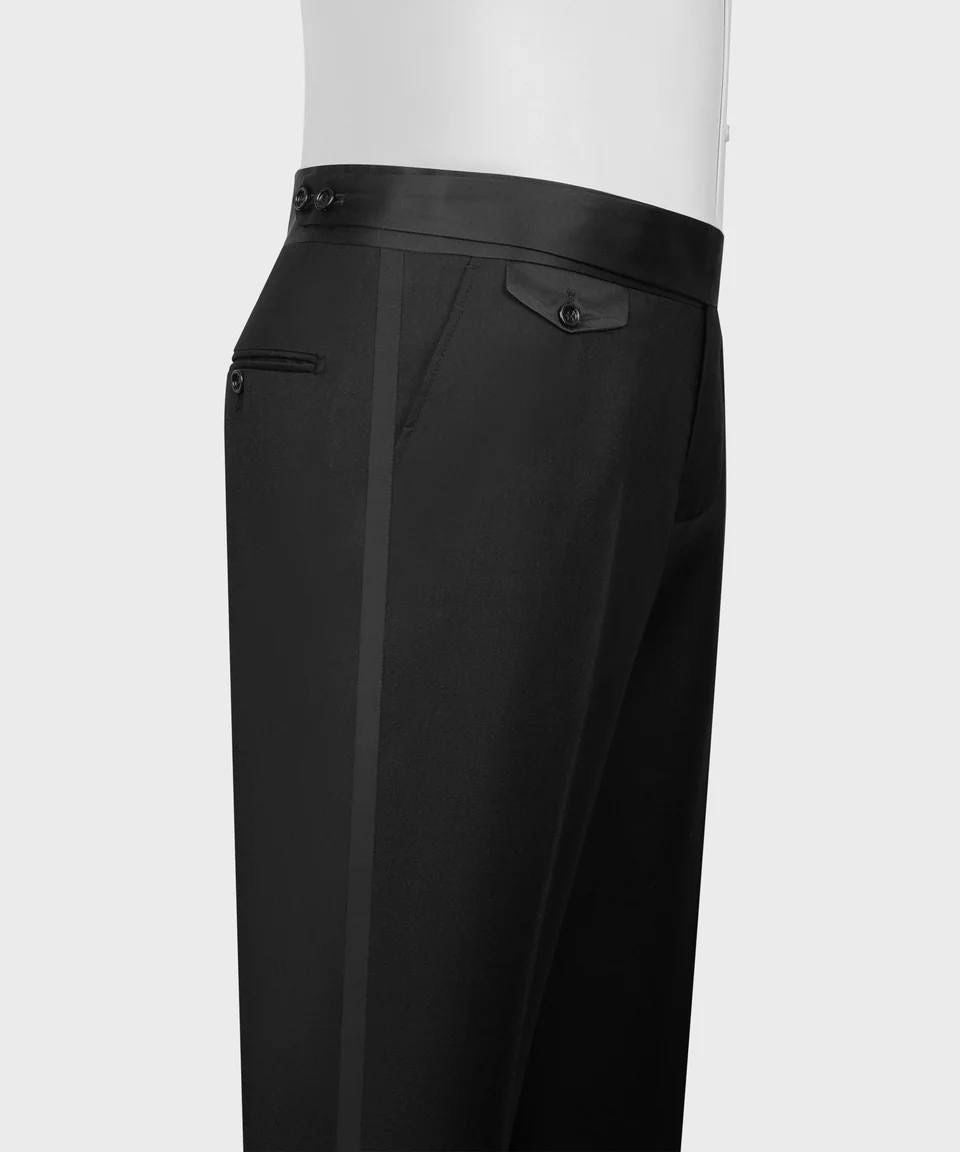 Black Jacquard Double-Breasted Tuxedo for Men
