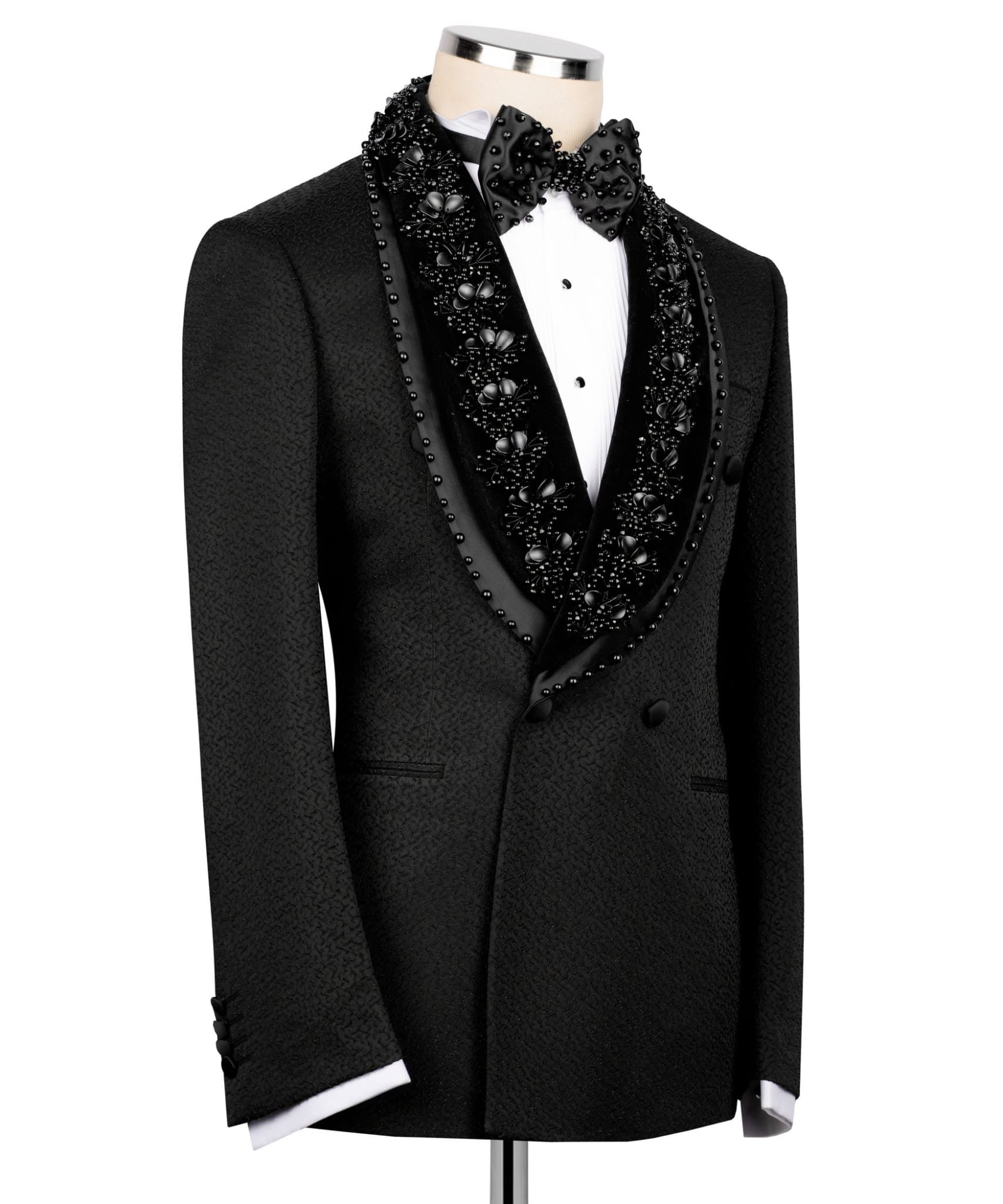 Men's Floral Jacquard Shawl Lapel Tuxedo
