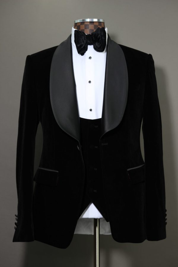 Black Toscan Velour Tuxedo
